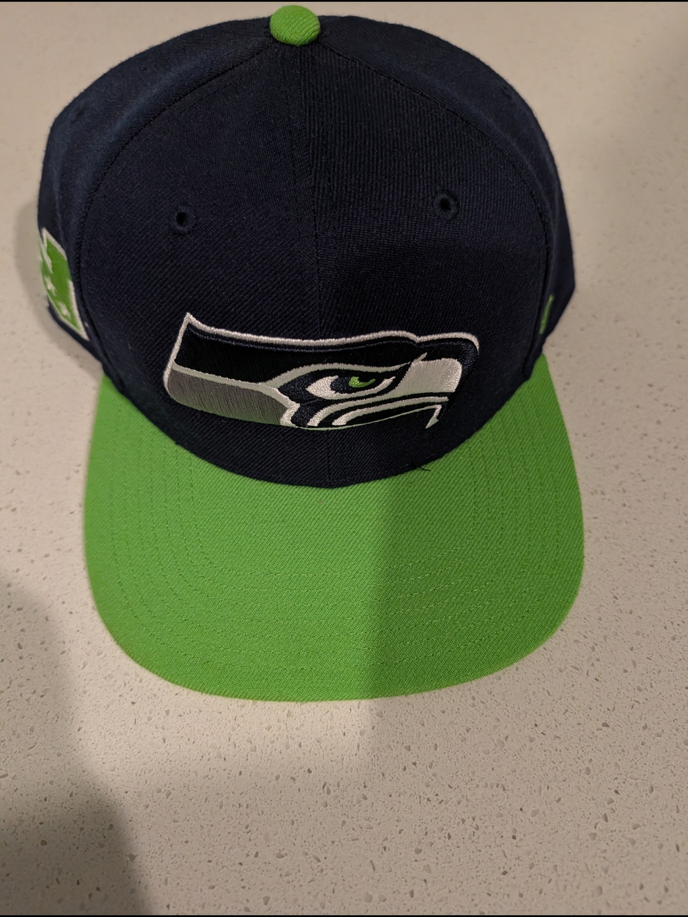 Seattle Seahawks Navy & Green Logo Snapback Hat